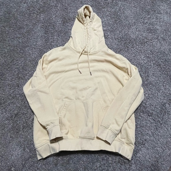 H&M Tops - H & M Basics Women’s Yellow Large Hooded soft Sweatshirt oversized with pockets